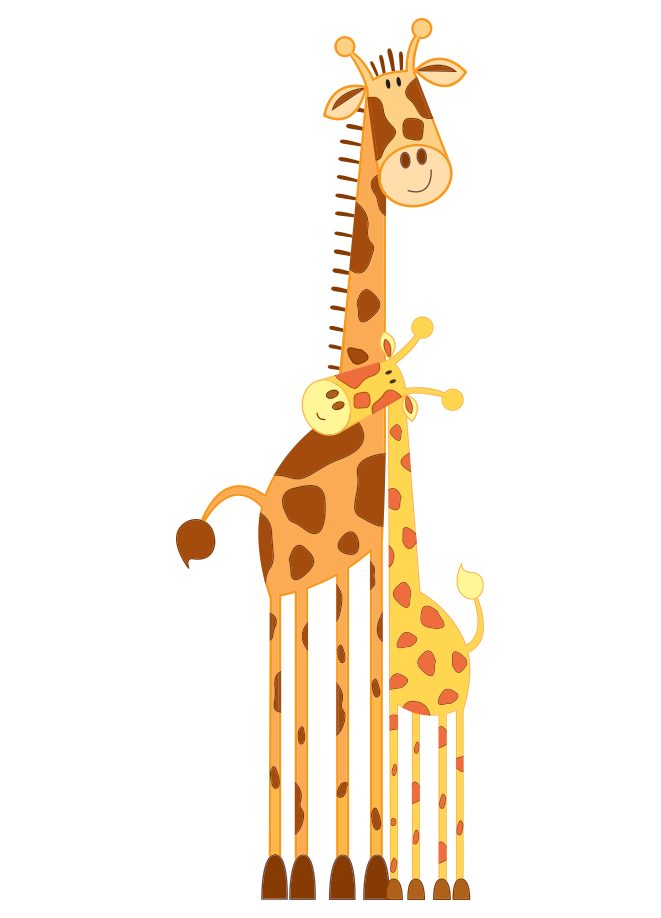 jirafa hembra y jirafa cría