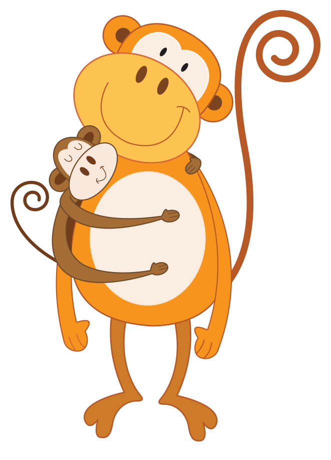 mono hembra con mono cría